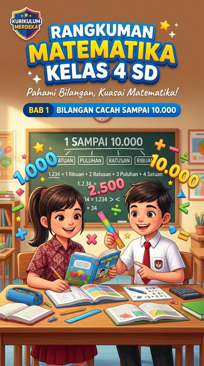 Rangkuman Matematika Kelas 4 SD: Bab 1 Bilangan Cacah sampai 10.000