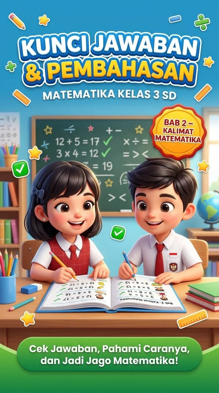 Kunci Jawaban dan Pembahasan Latihan Kelas 3 SD Bab 2 Kalimat Matematika